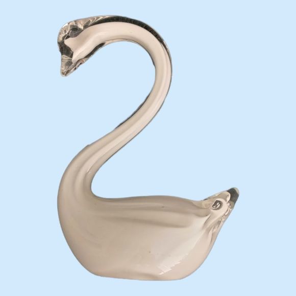 Vintage Murano Art Glass Clean Swan Bird Figurine - Picture 2 of 5
